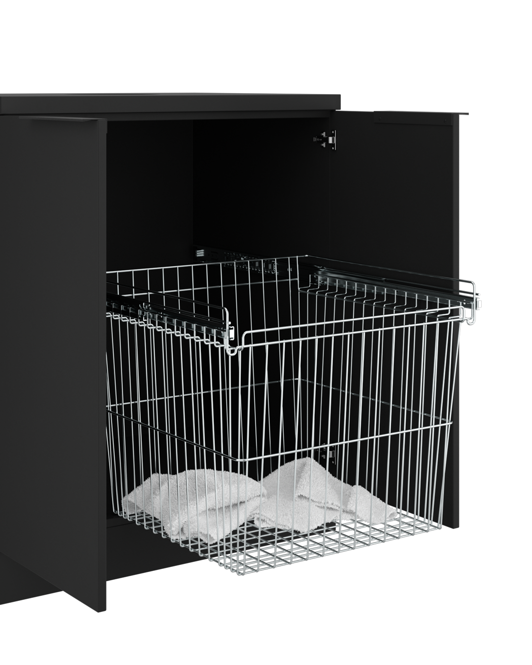 Colorbar towel basket - Washing cabinet in black - Matte black